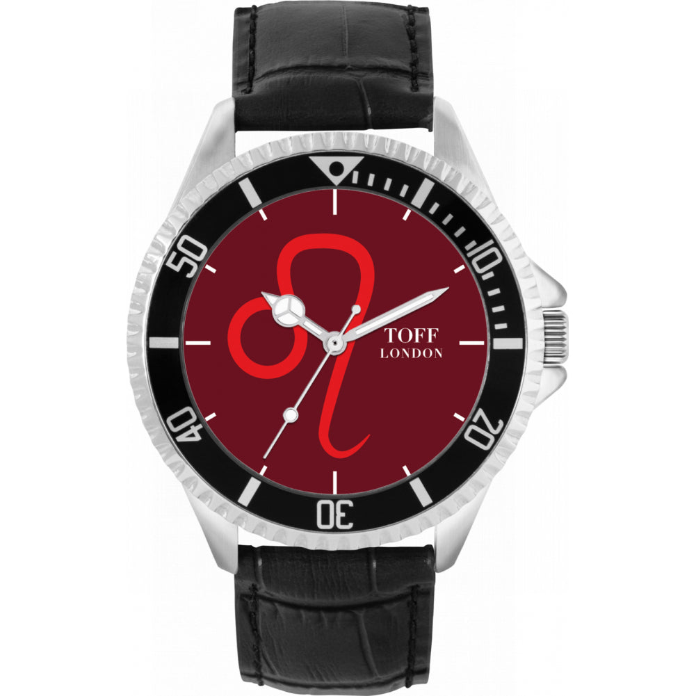 Mens Red Leo Watch