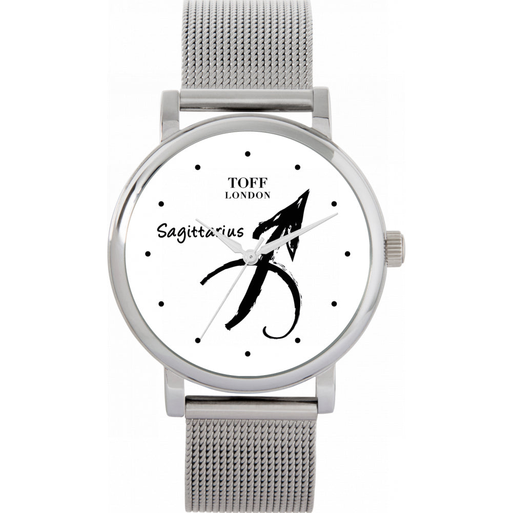 Ladies White Sagittarius Watch