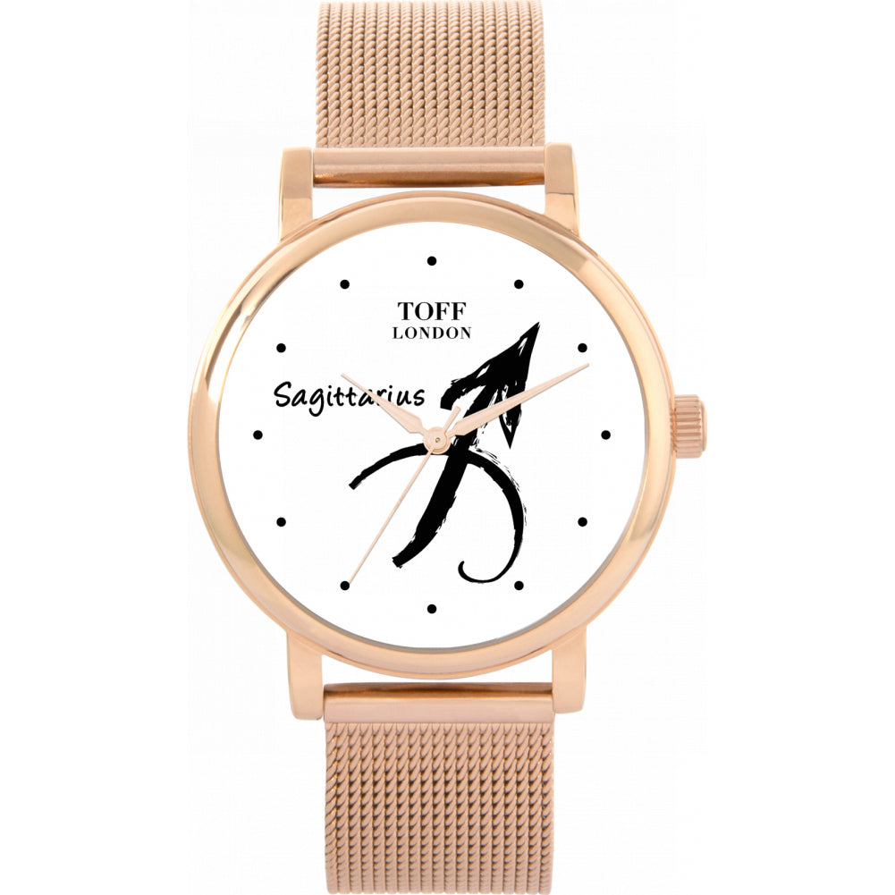 Ladies White Sagittarius Watch
