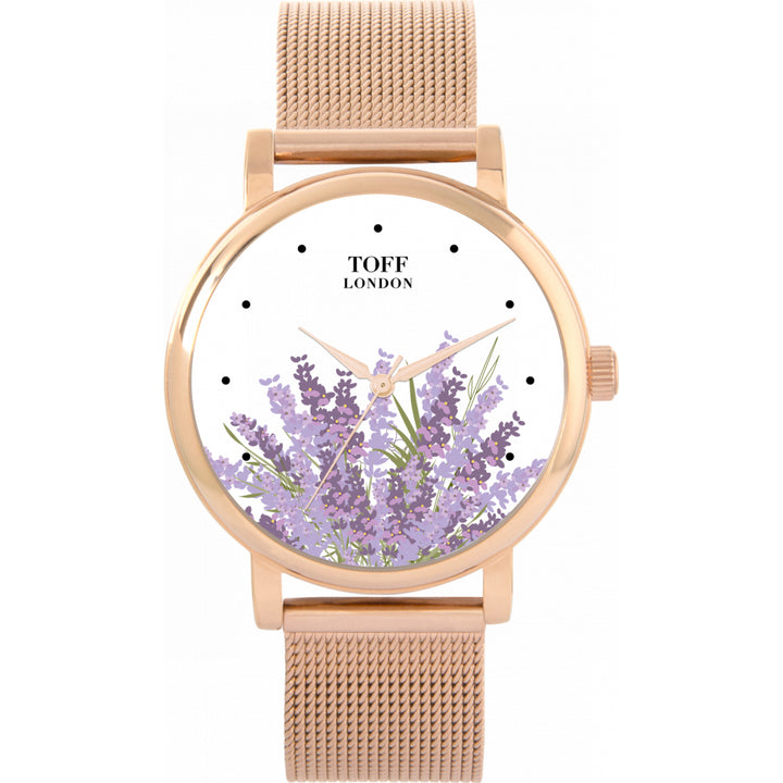 Ladies Purple Lavender Flower Watch
