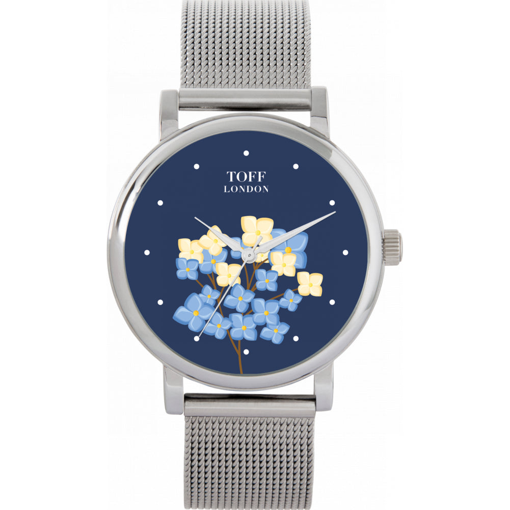 Ladies Blue Flower Bloom Watch