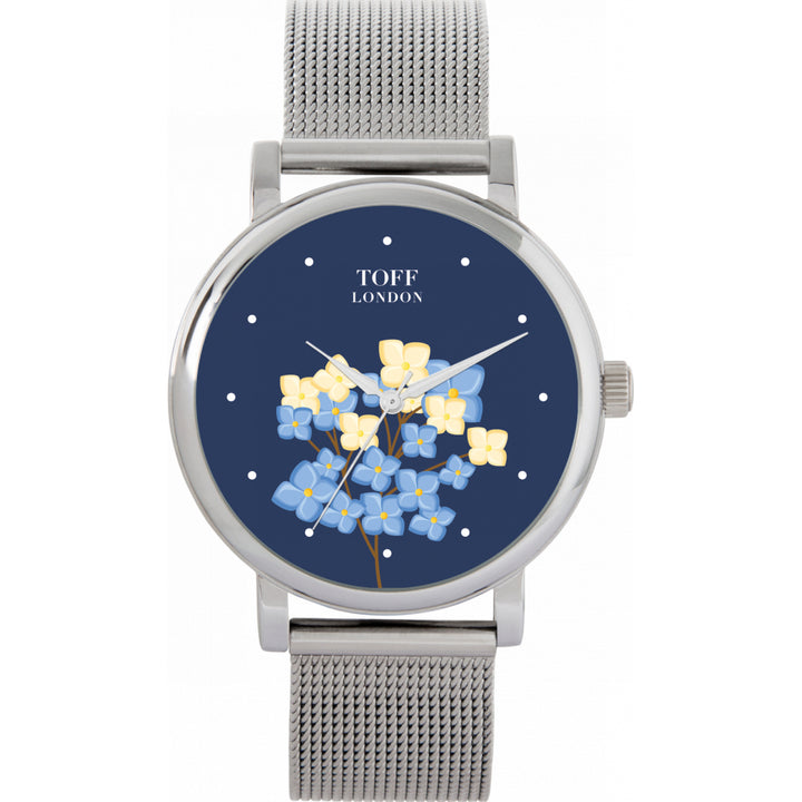 Ladies Blue Flower Bloom Watch
