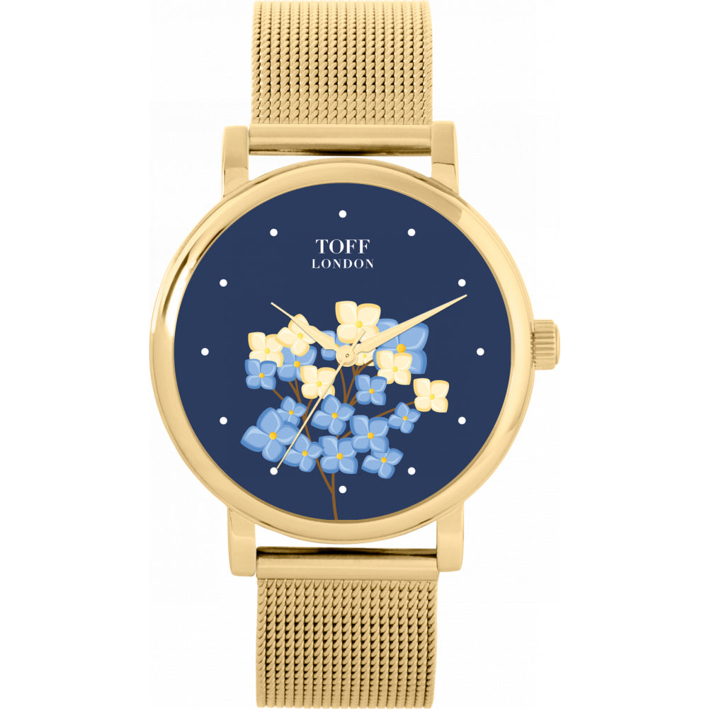 Ladies Blue Flower Bloom Watch