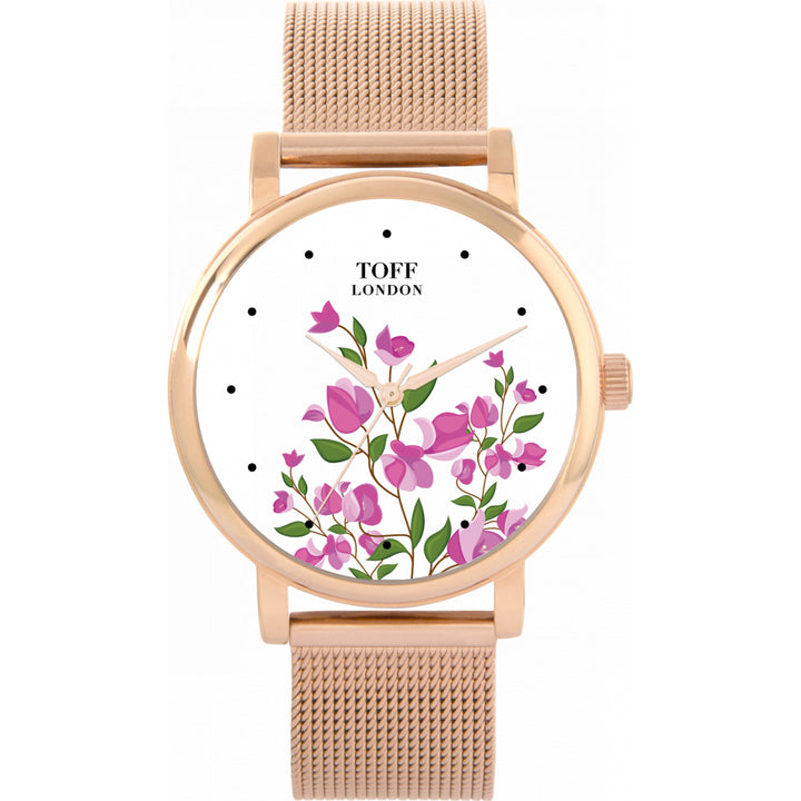 Ladies Purple Paperflower Flower Watch