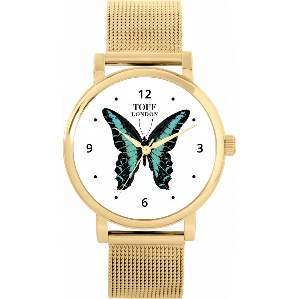 Ladies Blue Butterfly Numerals Watch