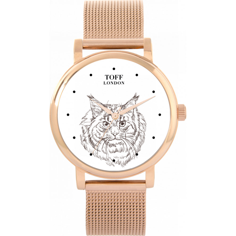 Ladies Maine Coon Cat Head Watch