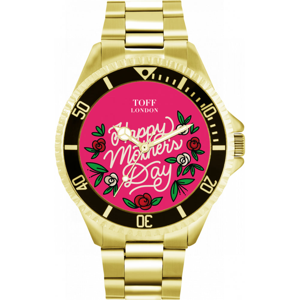 Mens Pink Happy Mothers Day Watch