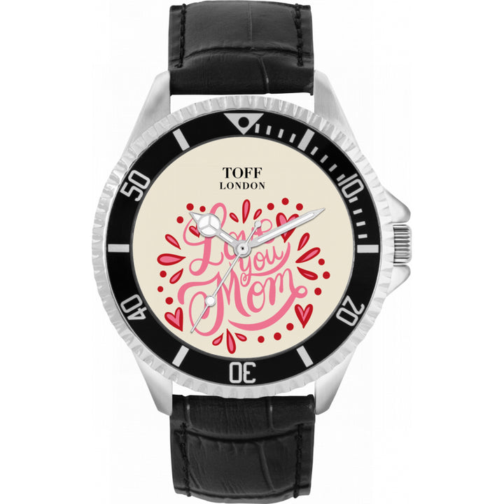 Mens Love You Mom Hearts Watch