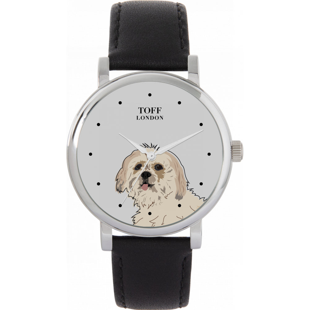 Ladies Lhasa Apso Dog Head Watch