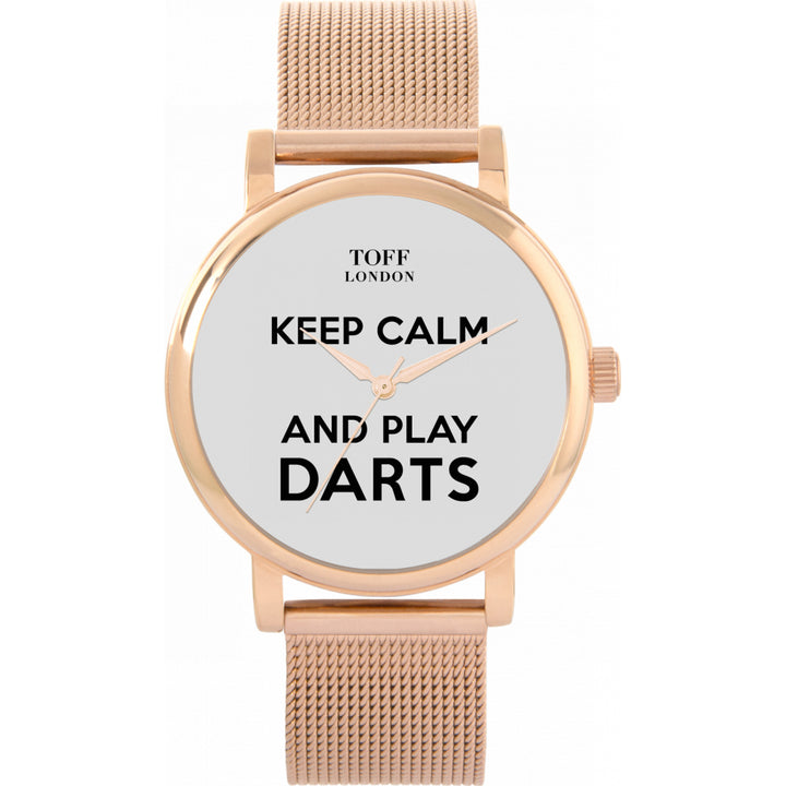 Ladies Grey Keep Calm And Play Darts Watch