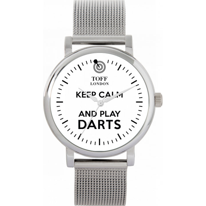 Ladies Keep Calm And Play Darts Black Batons Watch