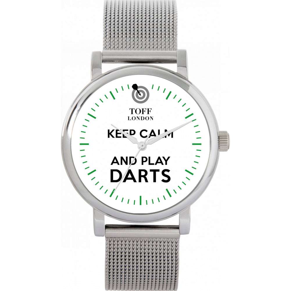 Ladies Keep Calm And Play Darts Green Batons Watch