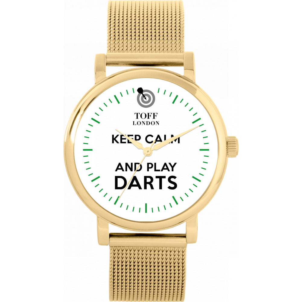Ladies Keep Calm And Play Darts Green Batons Watch