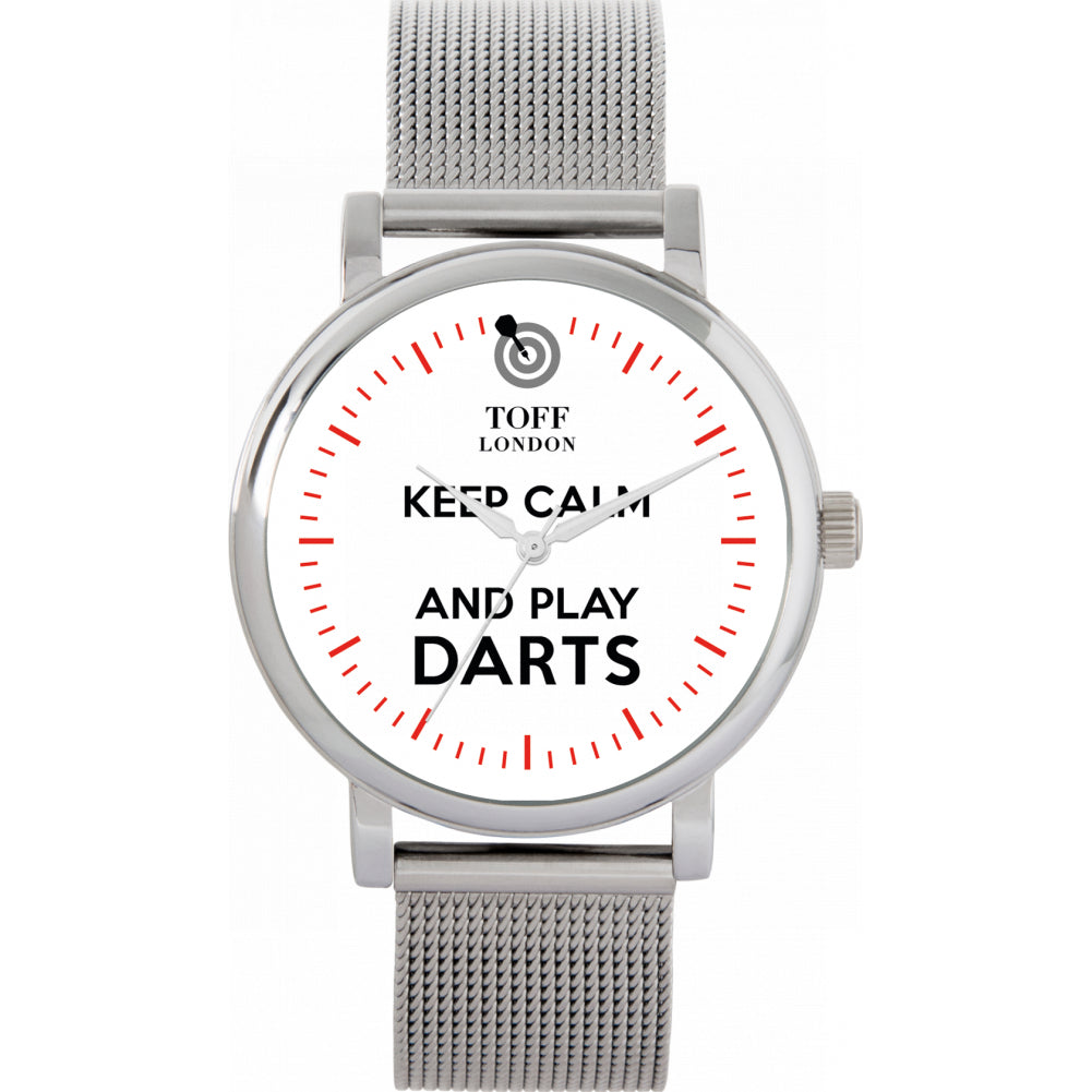 Ladies Keep Calm And Play Darts Red Batons Watch