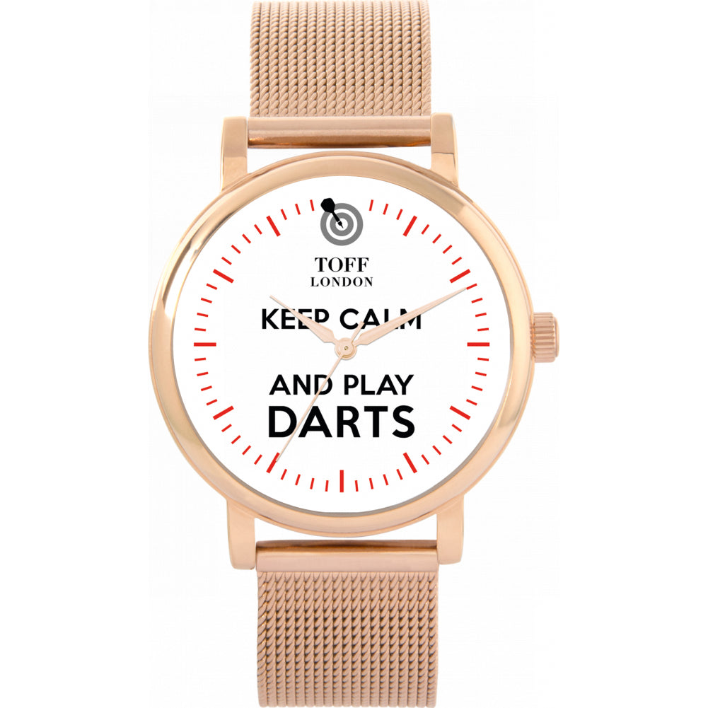 Ladies Keep Calm And Play Darts Red Batons Watch