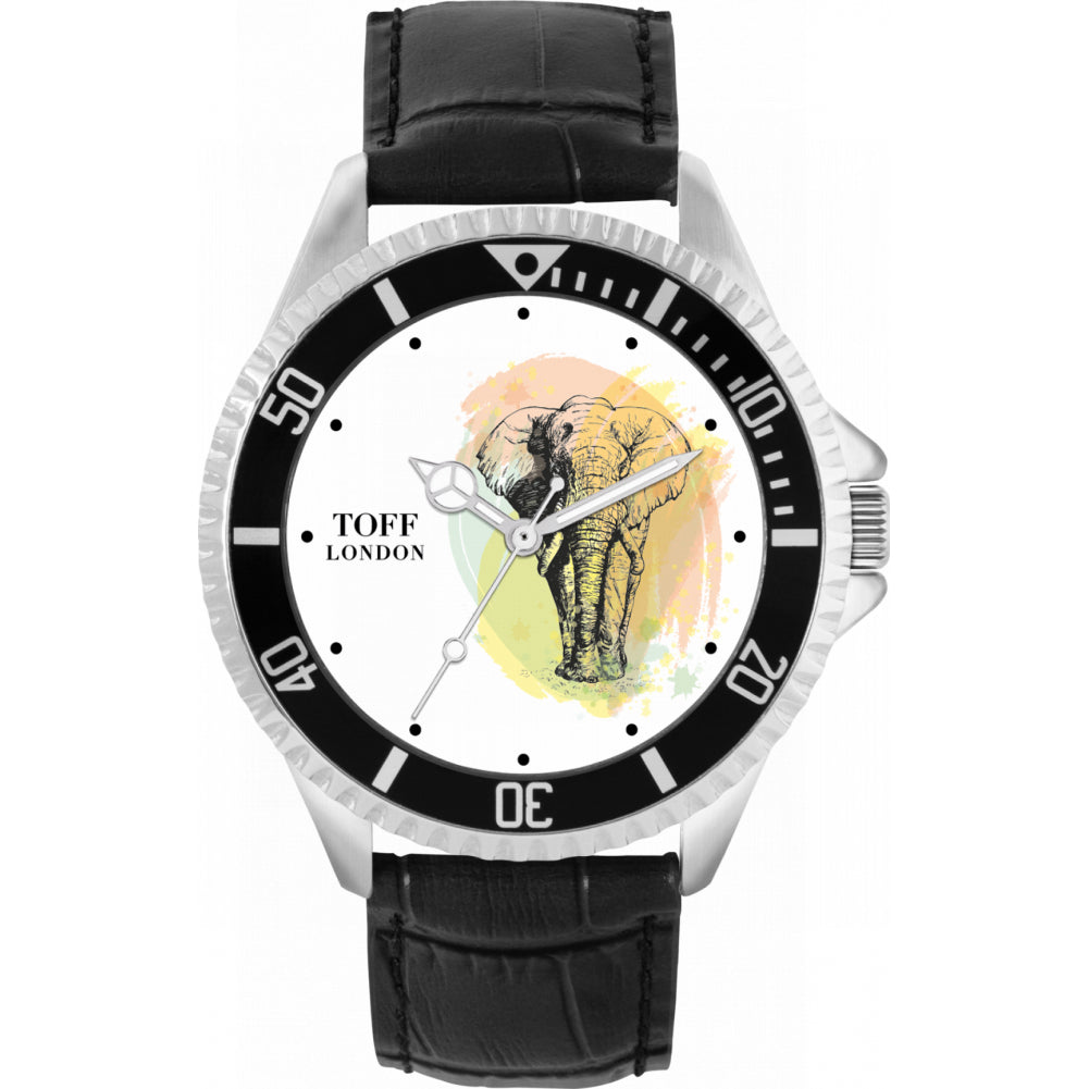 Mens Elephant Watercolour Watch