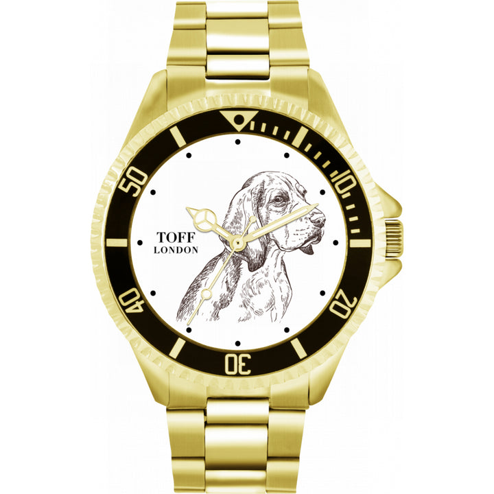 Mens Beagle Dog Sketch Watch