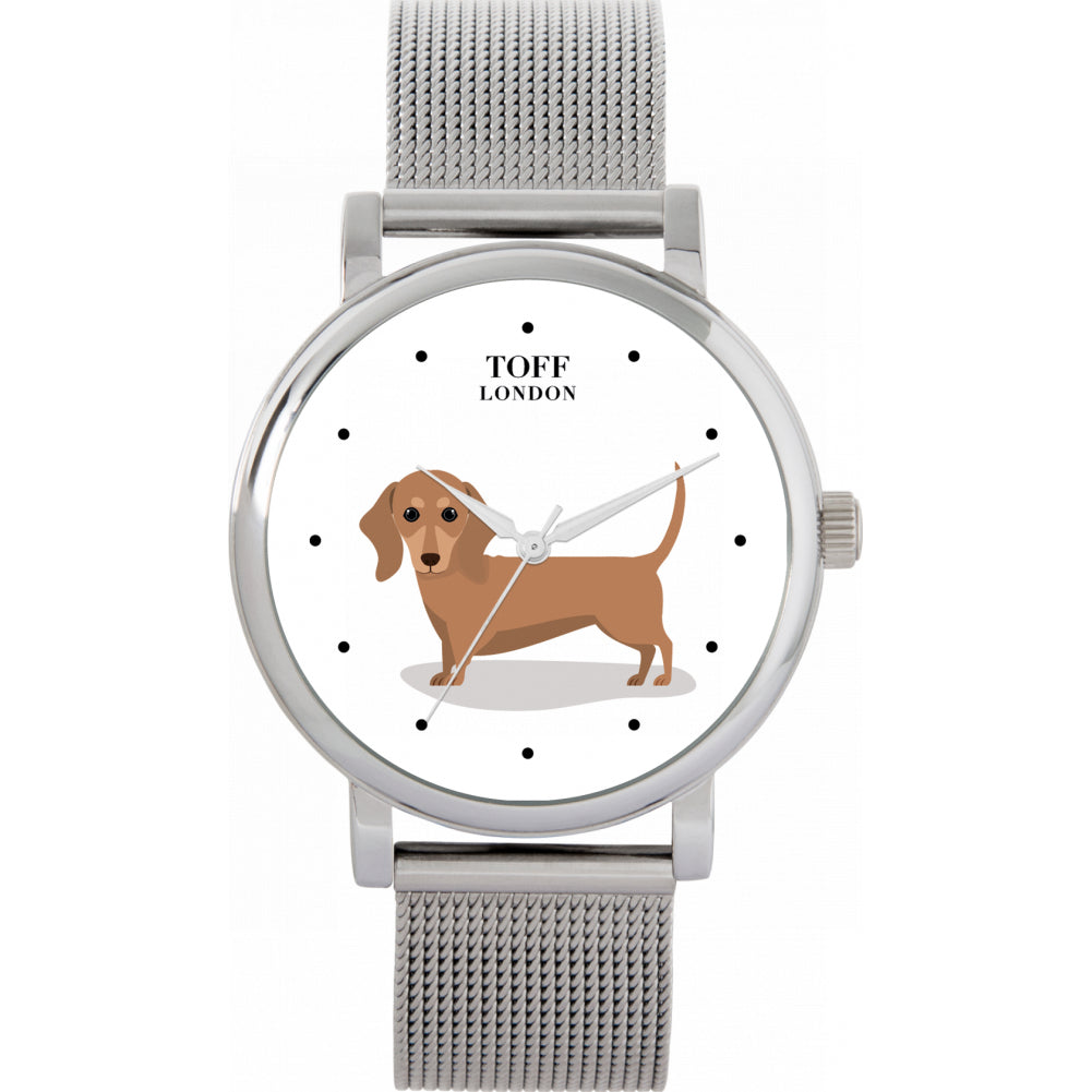 Ladies Dachshund Dog Watch (brown)