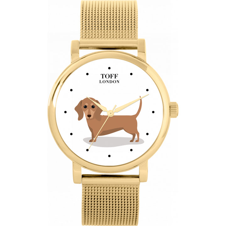 Ladies Dachshund Dog Watch (brown)