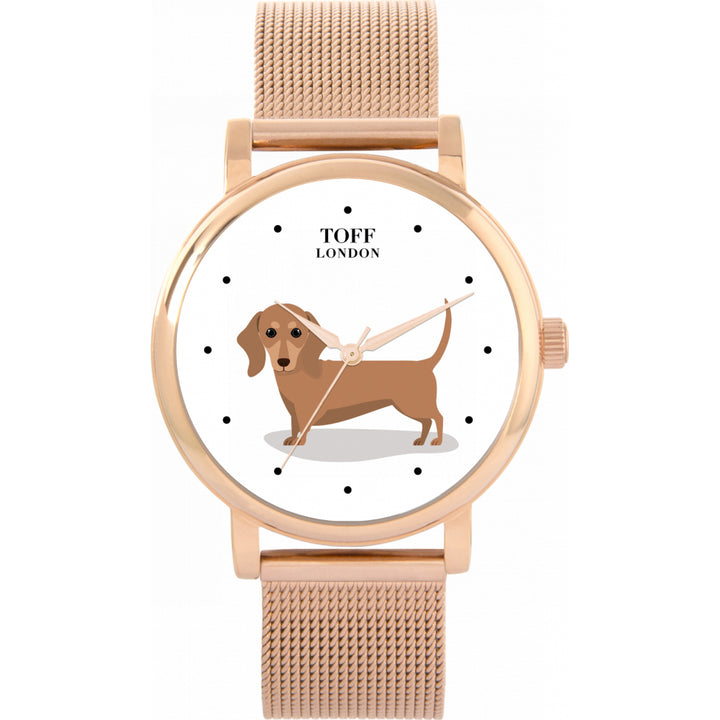 Ladies Dachshund Dog Watch (brown)