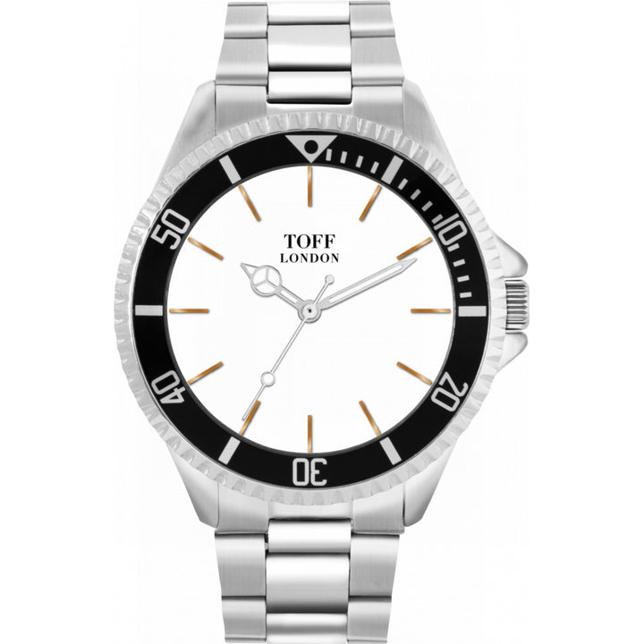 Mens Traditional White And Gold Watch