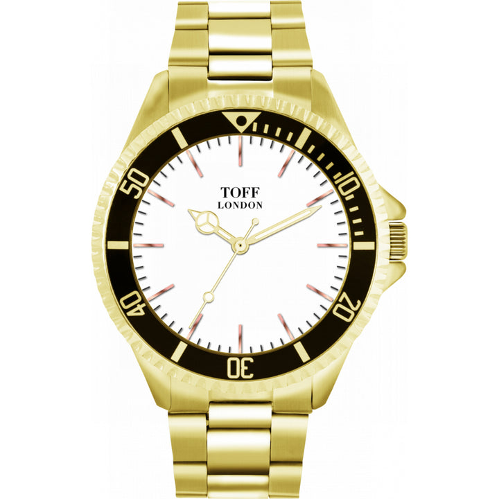 Mens Traditional White And Rose Gold Batons Watch