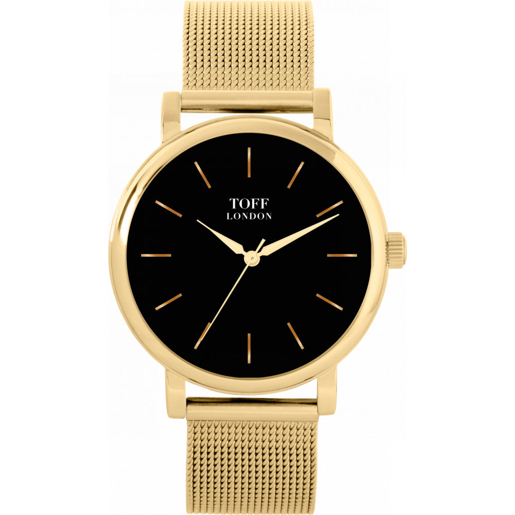 Ladies Traditional Black And Gold Watch