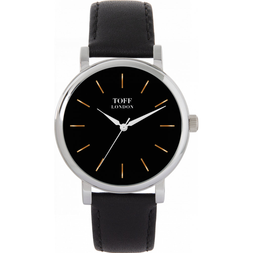 Ladies Traditional Black And Gold Watch