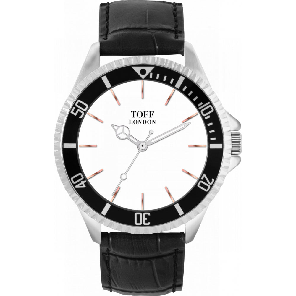 Mens Traditional White And Rose Gold Watch