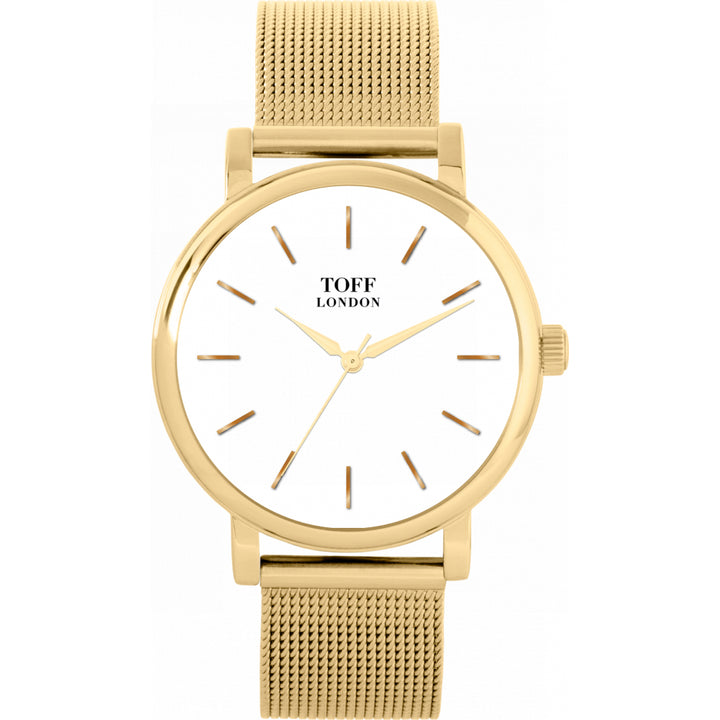 Ladies Traditional White And Gold Watch