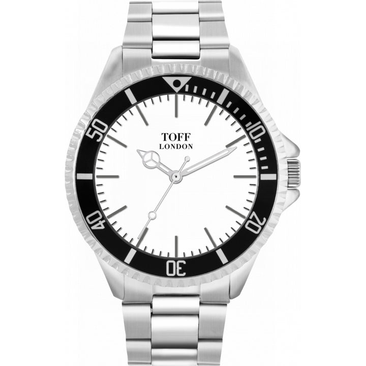 Mens Traditional White And Silver Batons Watch