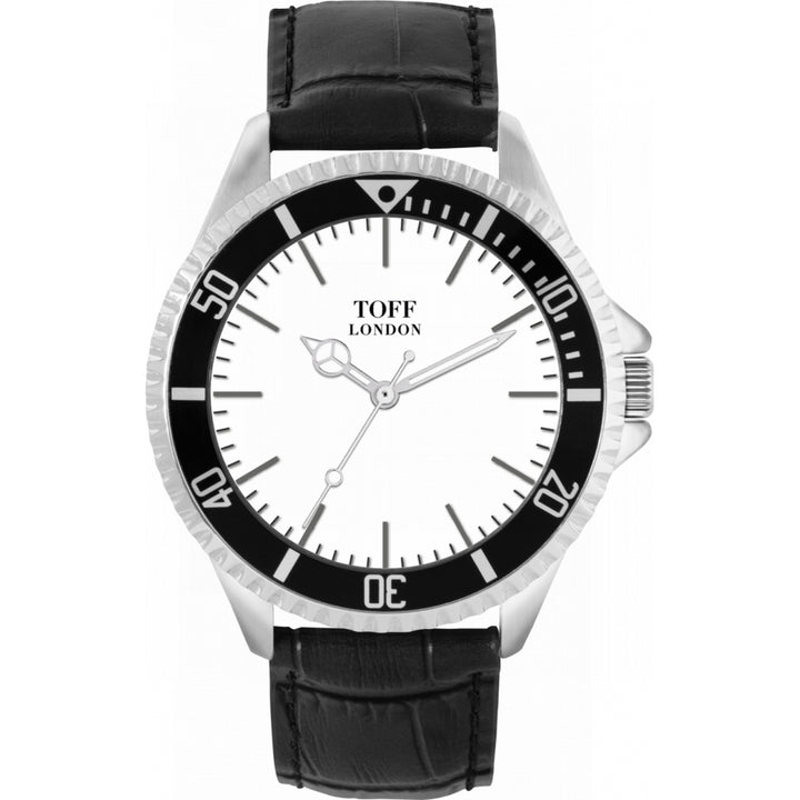 Mens Traditional White And Silver Batons Watch