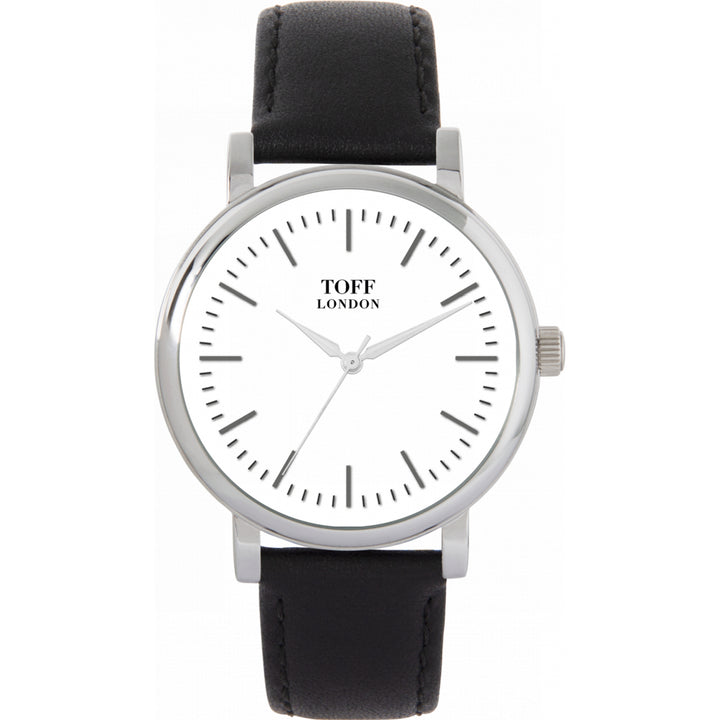 Ladies Traditional White And Silver Batons Watch