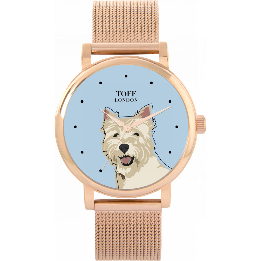 Ladies West Highland Terrier Dog Head Watch