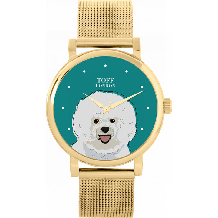Ladies Bichon Frise Dog Head Watch