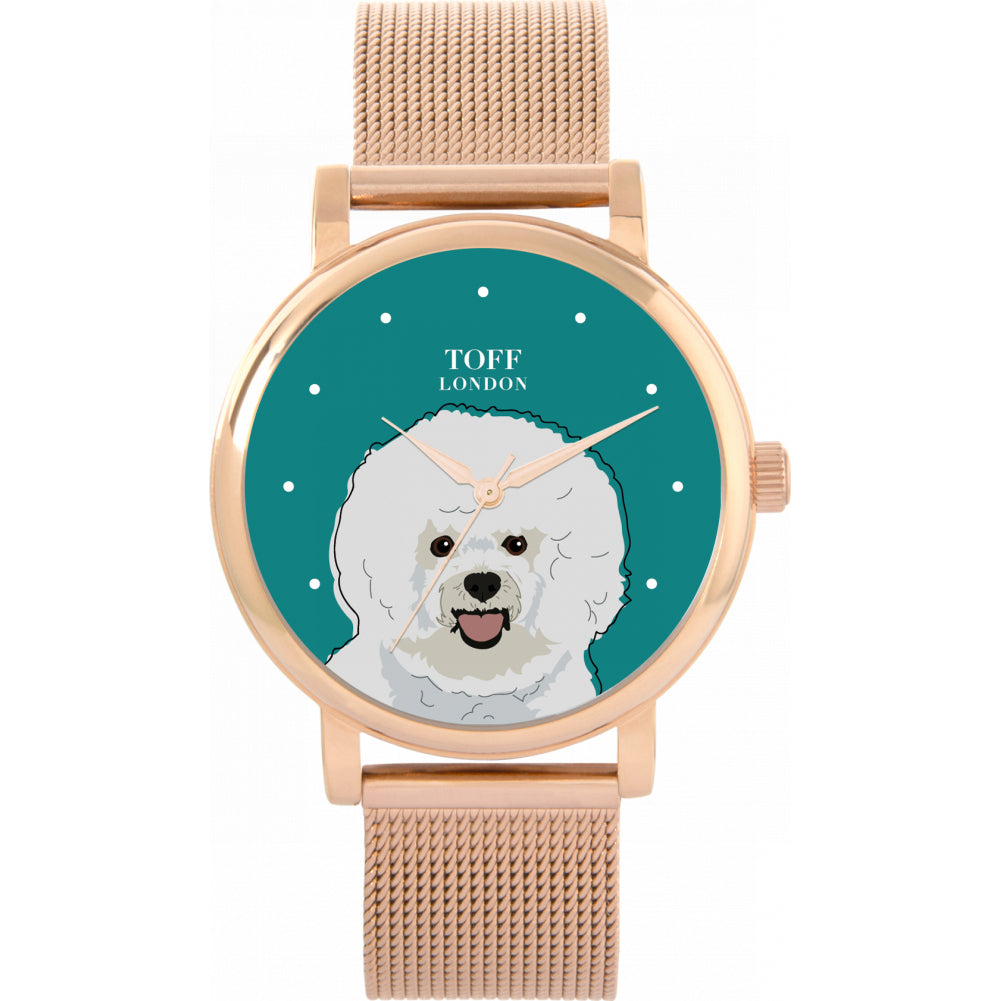 Ladies Bichon Frise Dog Head Watch