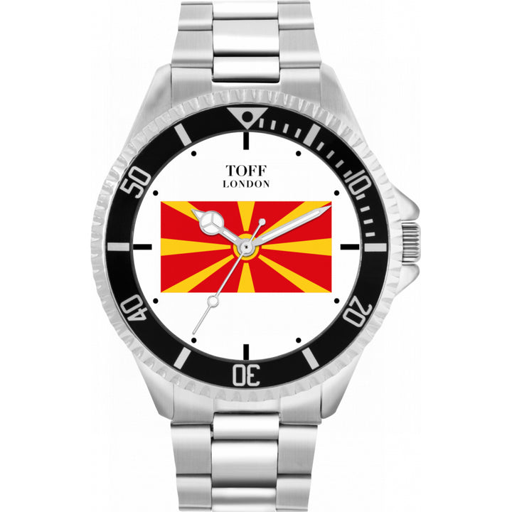 Mens North Macedonia Flag Watch