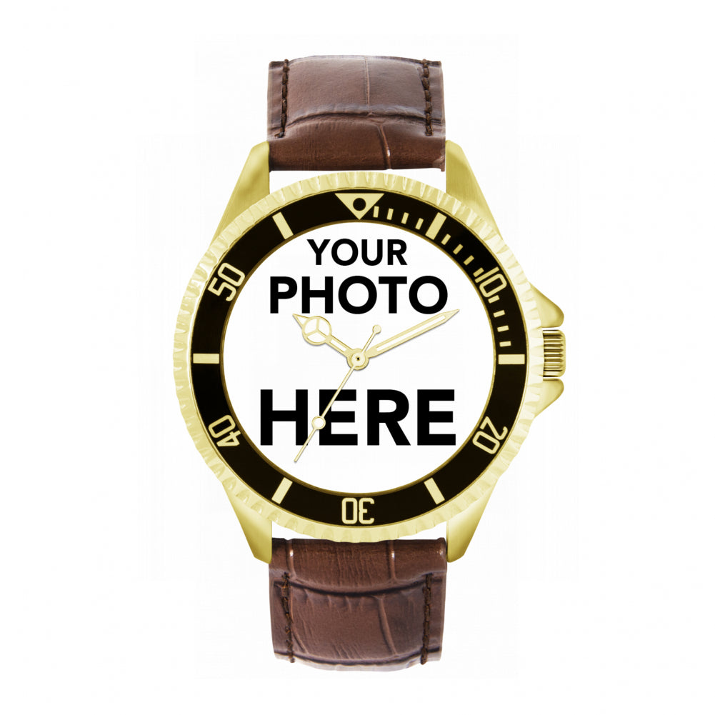 Mens Personalised Photo Gift Watch