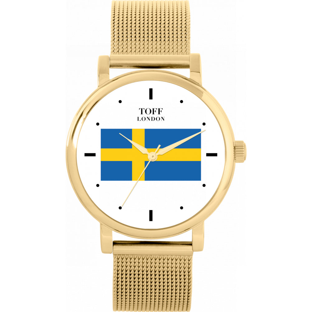 Ladies Sweden Flag Watch