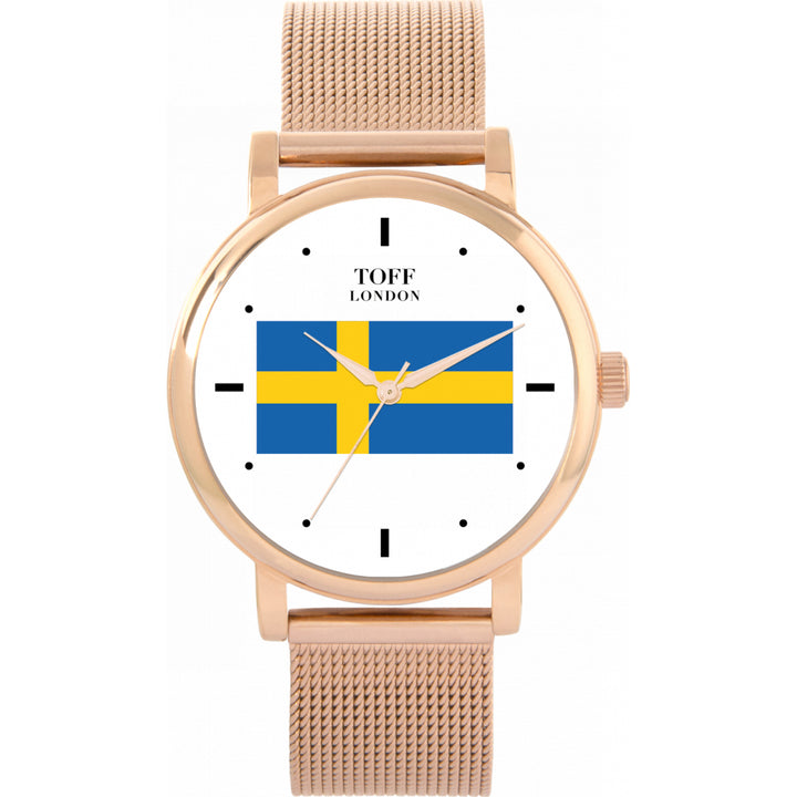 Ladies Sweden Flag Watch