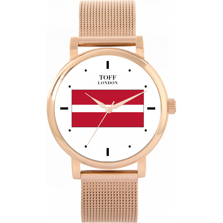 Ladies Latvia Flag Watch