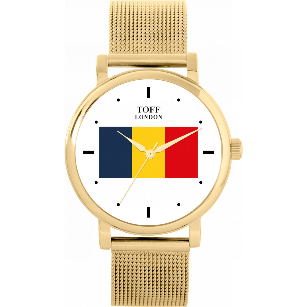 Ladies Romania Flag Watch