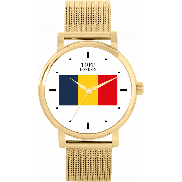 Ladies Romania Flag Watch