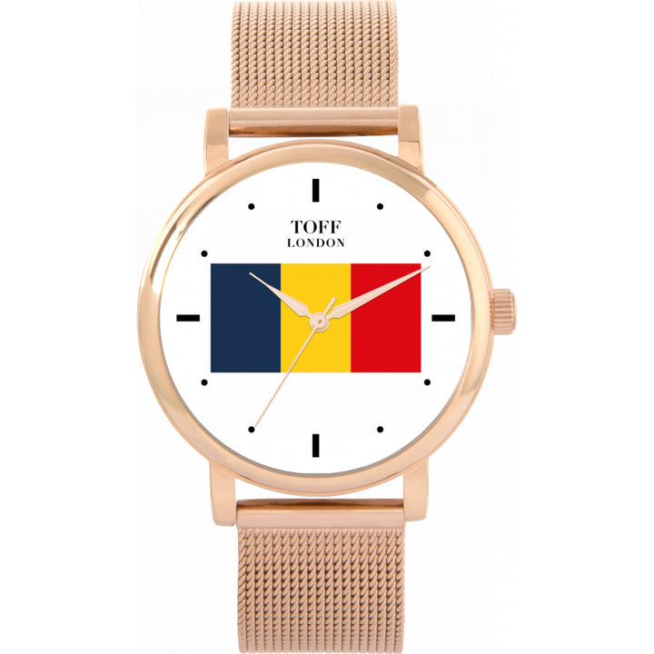 Ladies Romania Flag Watch