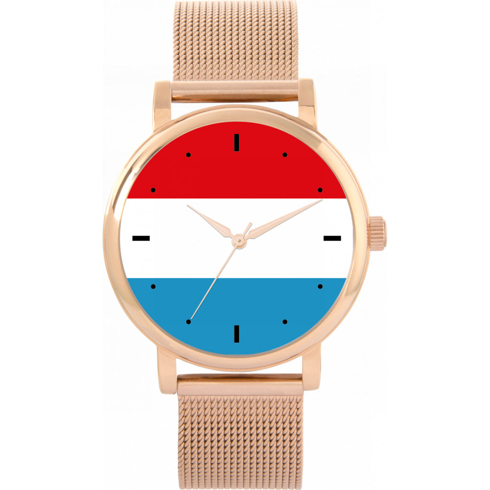 Ladies Luxembourg Flag Watch