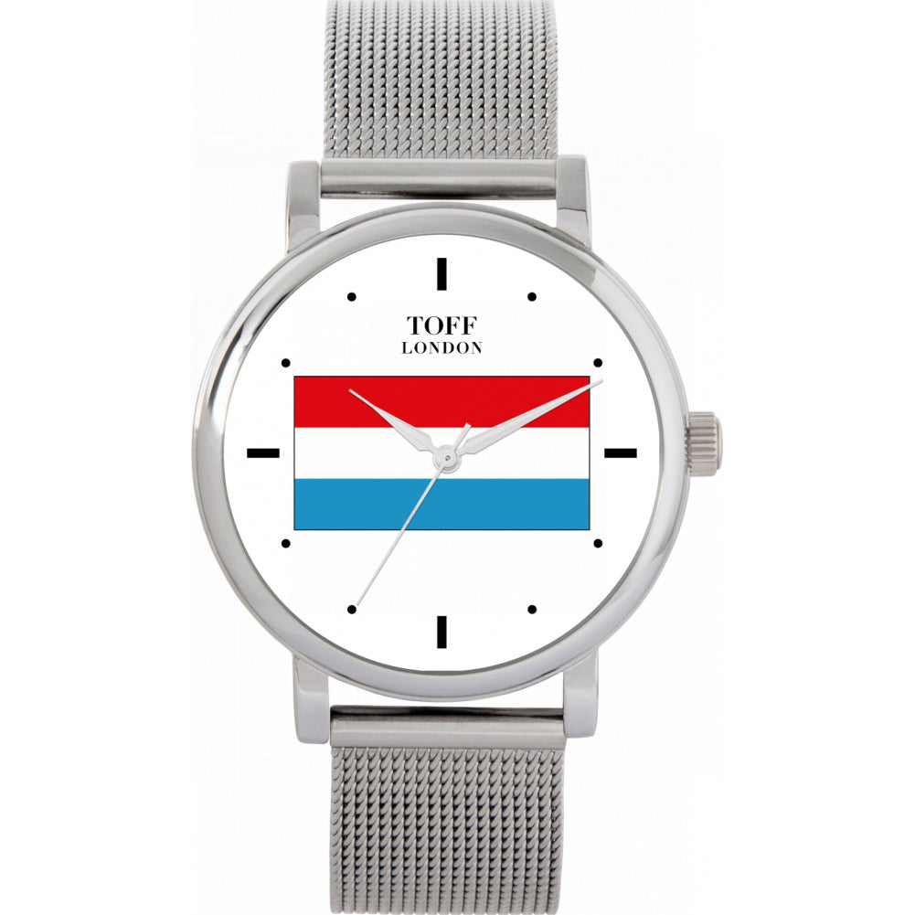 Ladies Luxembourg Flag Watch