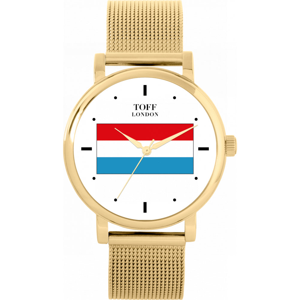 Ladies Luxembourg Flag Watch