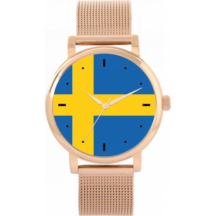 Ladies Sweden Flag Watch