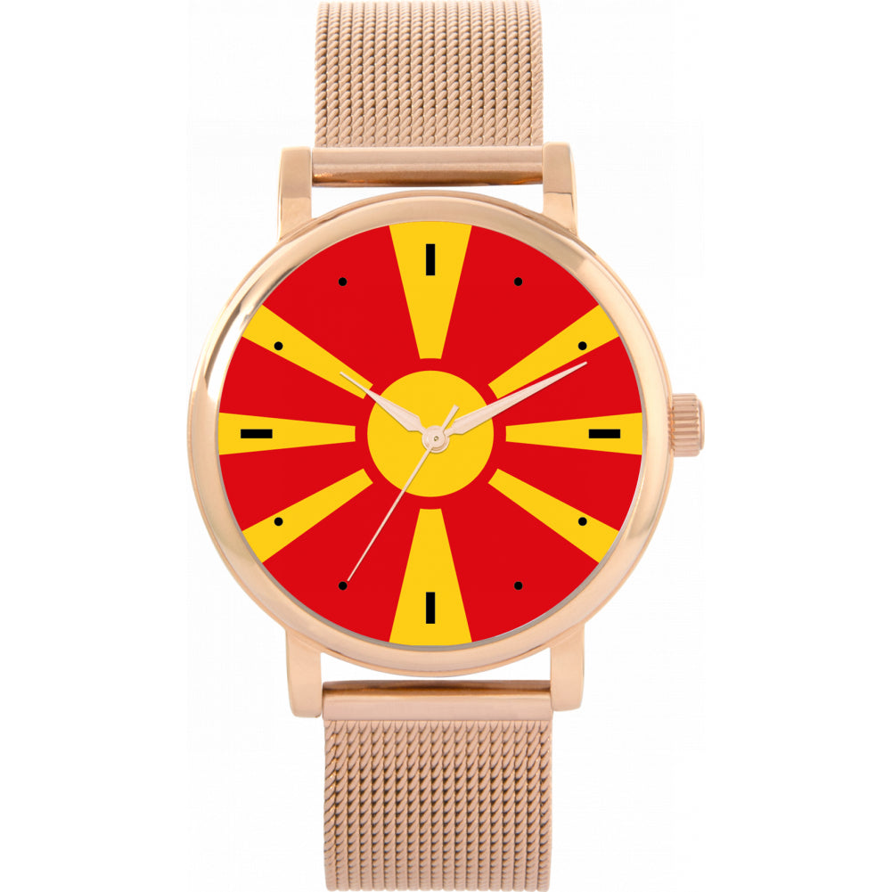 Ladies North Macedonia Flag Watch