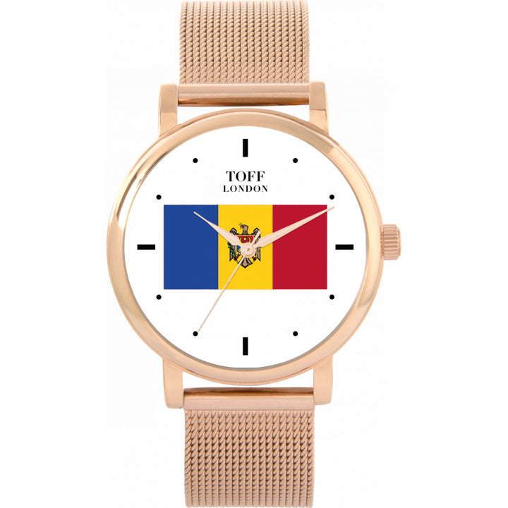 Ladies Moldova Flag Watch